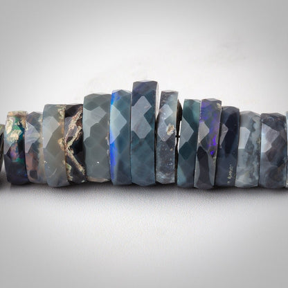 5-14.5mm Australian Opal Faceted Heishi Beads 18 inch 230 pieces AAA