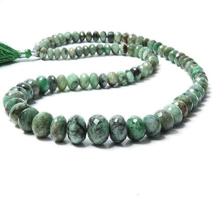 5-14mm Brazilian Emerald Faceted Rondelle Beads 17.5 inches 87