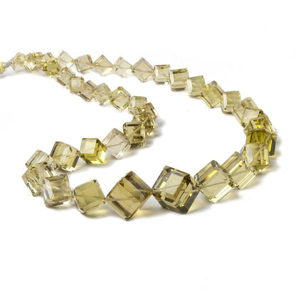 5-14mm Lemon Quartz Beveled Edge Cube beads 19 inch 41 pieces