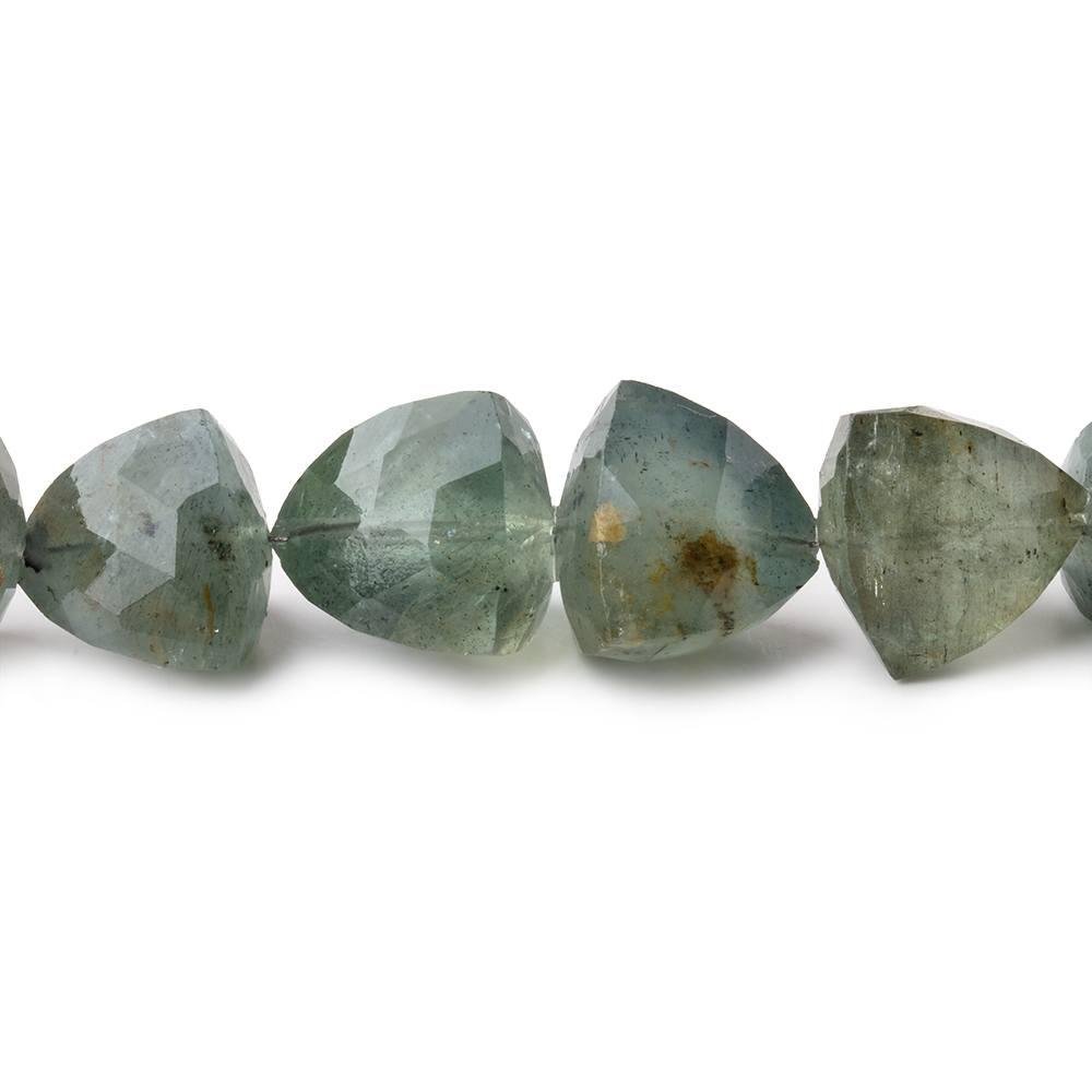 5-14mm Moss Aquamarine Faceted Trillion Beads 15 inch 46 pieces