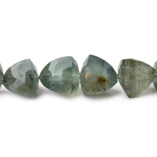 5-14mm Moss Aquamarine Faceted Trillion Beads 15 inch 46 pieces