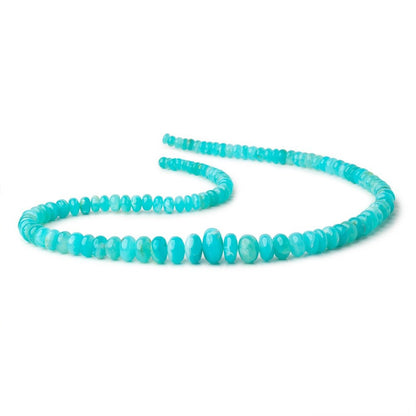 5-14mm Peruvian Blue Opal Plain Rondelles 20 inch 109 Beads AAA