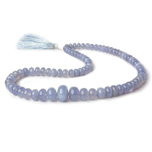 5-14mm Turkish Blue Chalcedony plain rondelle beads 16 inch 80 pieces AA