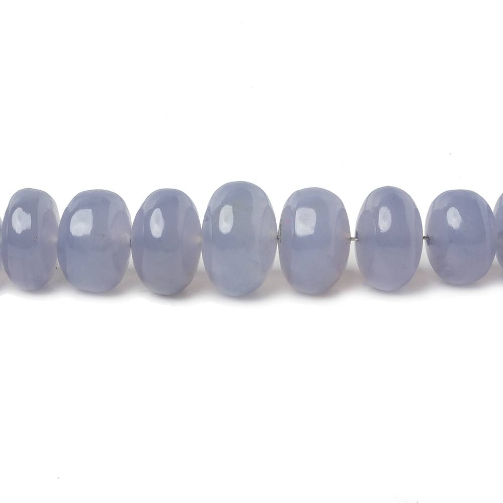5-14mm Turkish Blue Chalcedony plain rondelle beads 16 inch 80 pieces AA