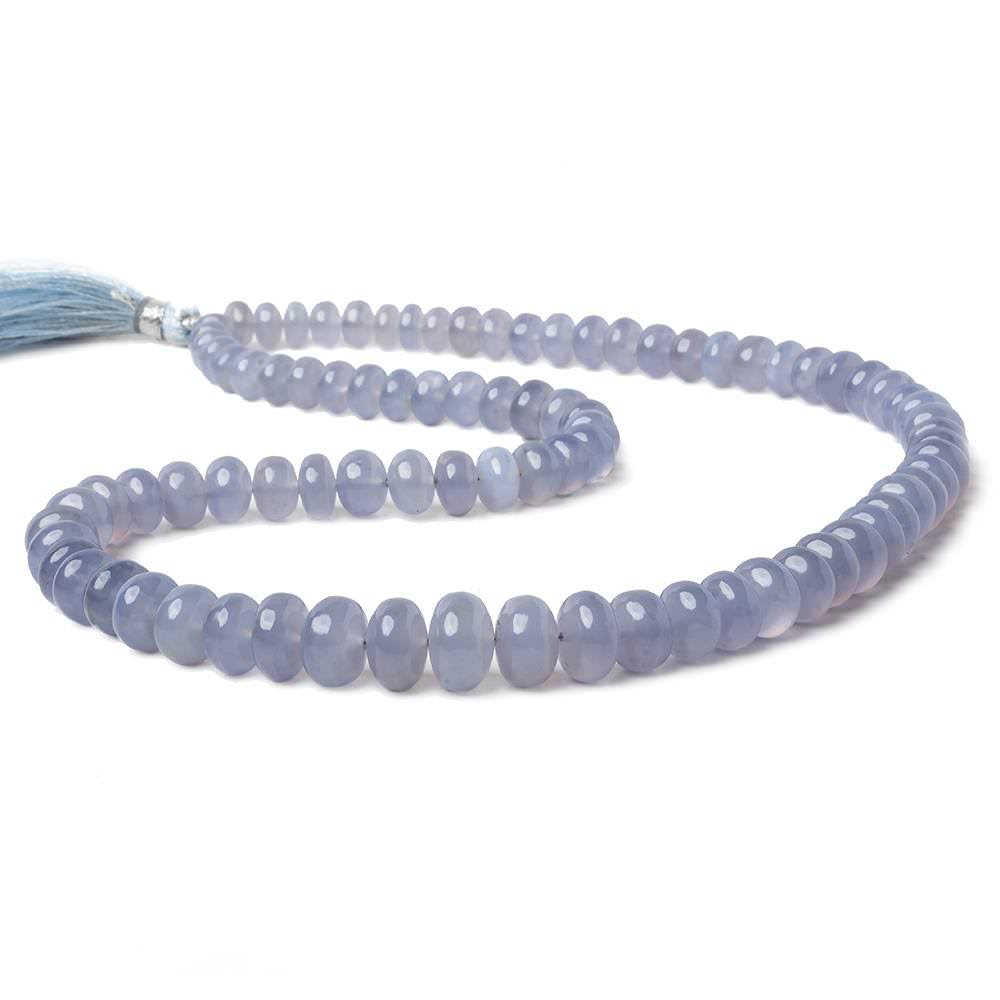 5-14mm Turkish Blue Chalcedony plain rondelle beads 16 inch 80 pieces AA