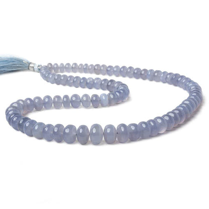 5-14mm Turkish Blue Chalcedony plain rondelle beads 16 inch 80 pieces AA