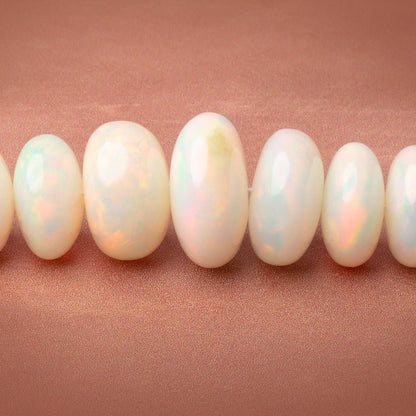 5-16mm Ethiopian Opal Plain Rondelle 20 inch 94 Beads AAA