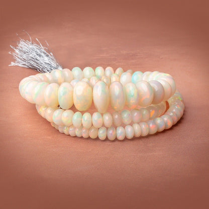 5-16mm Ethiopian Opal Plain Rondelle 20 inch 94 Beads AAA