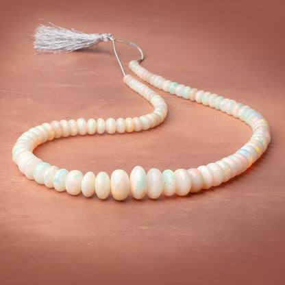 5-16mm Ethiopian Opal Plain Rondelle 20 inch 94 Beads AAA