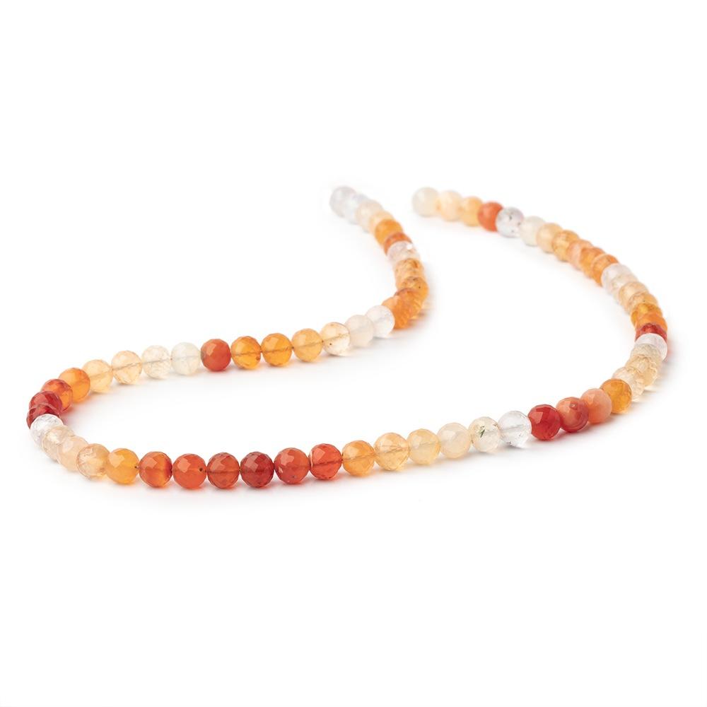 5-5.5mm Fire Opal Faceted Round Beads 16 inch 76 pieces AA