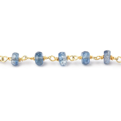 5-5.5mm Kyanite Faceted Rondelle on Vermeil Chain