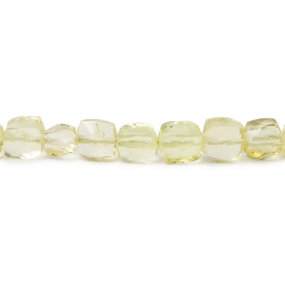 6-7mm Lemon Quartz Faceted Cube 8 inch 27 pieces