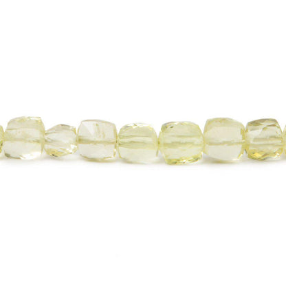 6-7mm Lemon Quartz Faceted Cube 8 inch 27 pieces