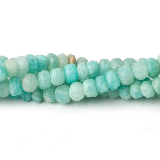 5-5.5mm Matte Amazonite rondelle beads 12 inch 110 pieces