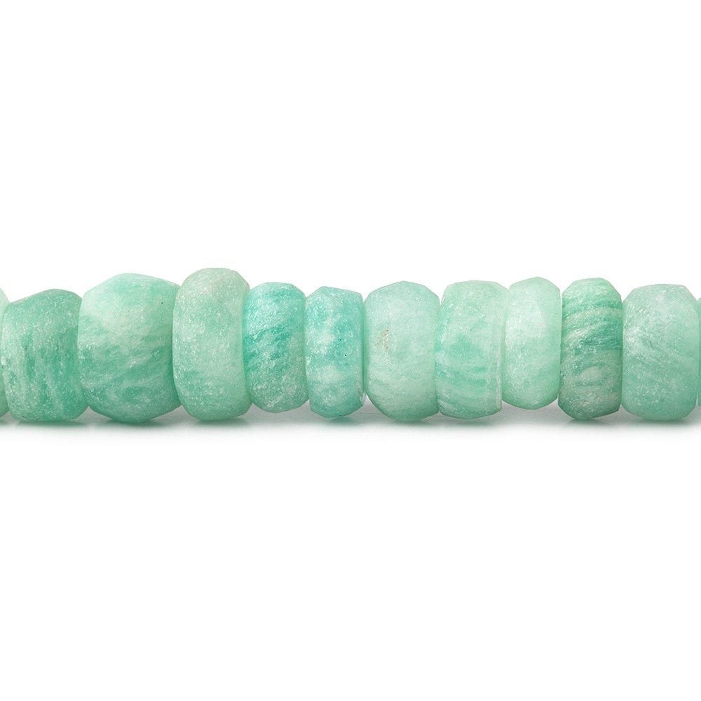 5-5.5mm Matte Amazonite rondelle beads 12 inch 110 pieces