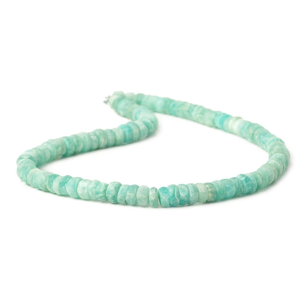 5-5.5mm Matte Amazonite rondelle beads 12 inch 110 pieces