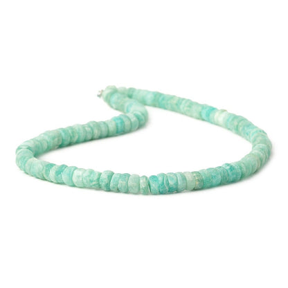5-5.5mm Matte Amazonite rondelle beads 12 inch 110 pieces