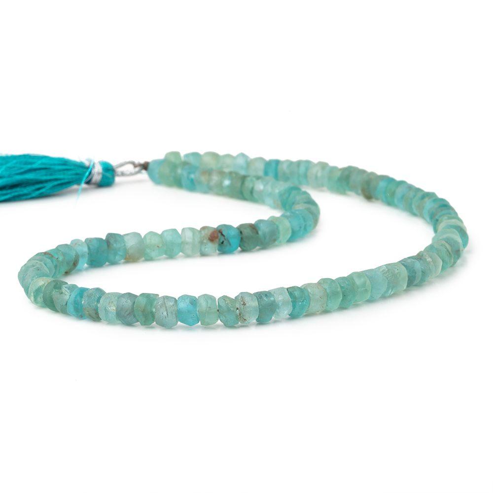 4mm Matte Apatite Faceted Rondelle Beads 13 inch 90 pieces