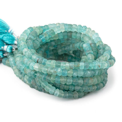 4mm Matte Apatite Faceted Rondelle Beads 13 inch 90 pieces