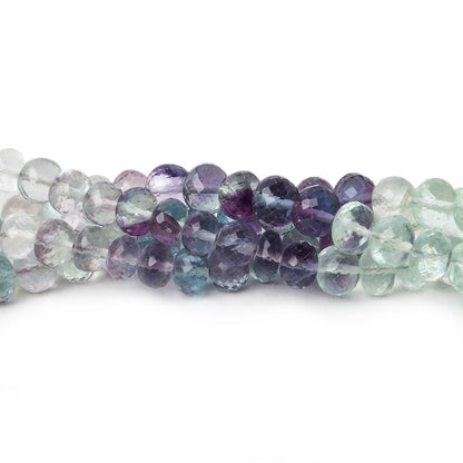 5-5.5mm Mint & Purple Fluorite micro faceted rondelles 16 inch 98 beads AAA