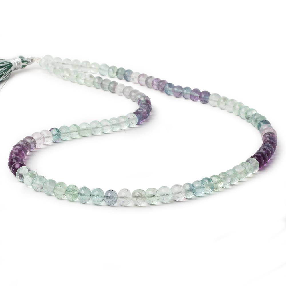 5-5.5mm Mint & Purple Fluorite micro faceted rondelles 16 inch 98 beads AAA