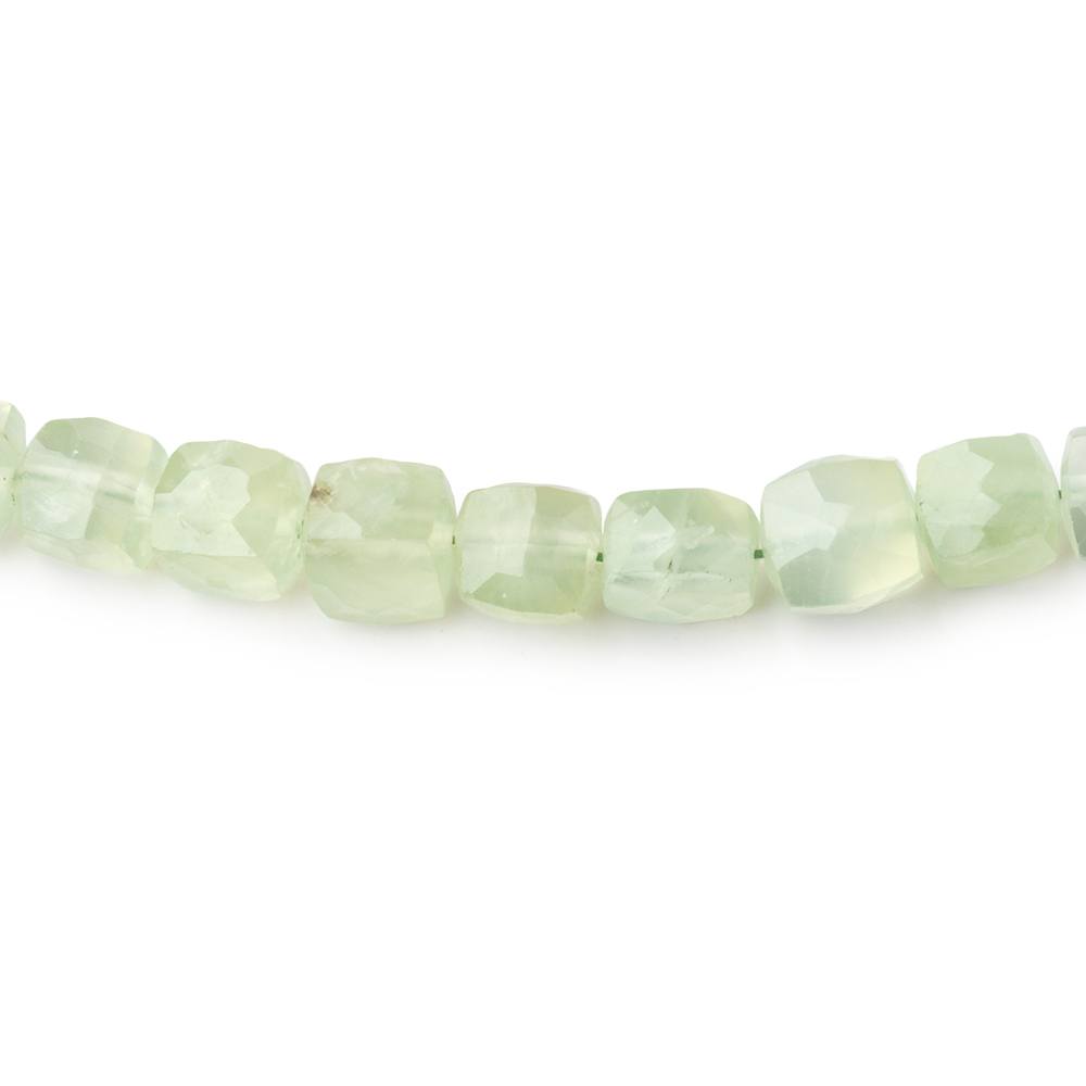 5-5.5mm Prehnite Faceted Cube Beads 8 inch 35 pieces