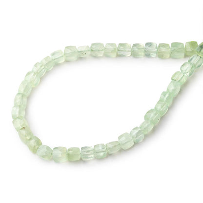 5-5.5mm Prehnite Faceted Cube Beads 8 inch 35 pieces
