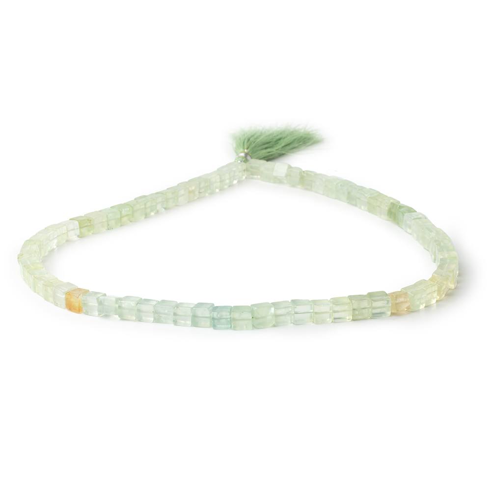 5-5.5mm Prehnite Plain Cube Beads 16 inches 78 pieces