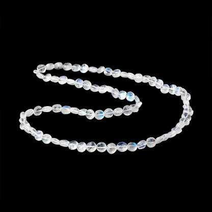 5-5.5mm Rainbow Moonstone Faceted Coin Beads 15.5 inch 68 pieces