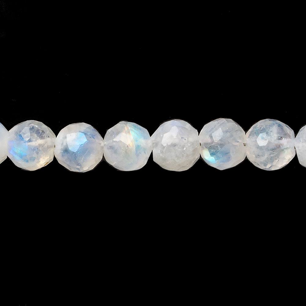 5-5.5mm Rainbow Moonstone Faceted Round Beads 13.5 inch 70 pieces