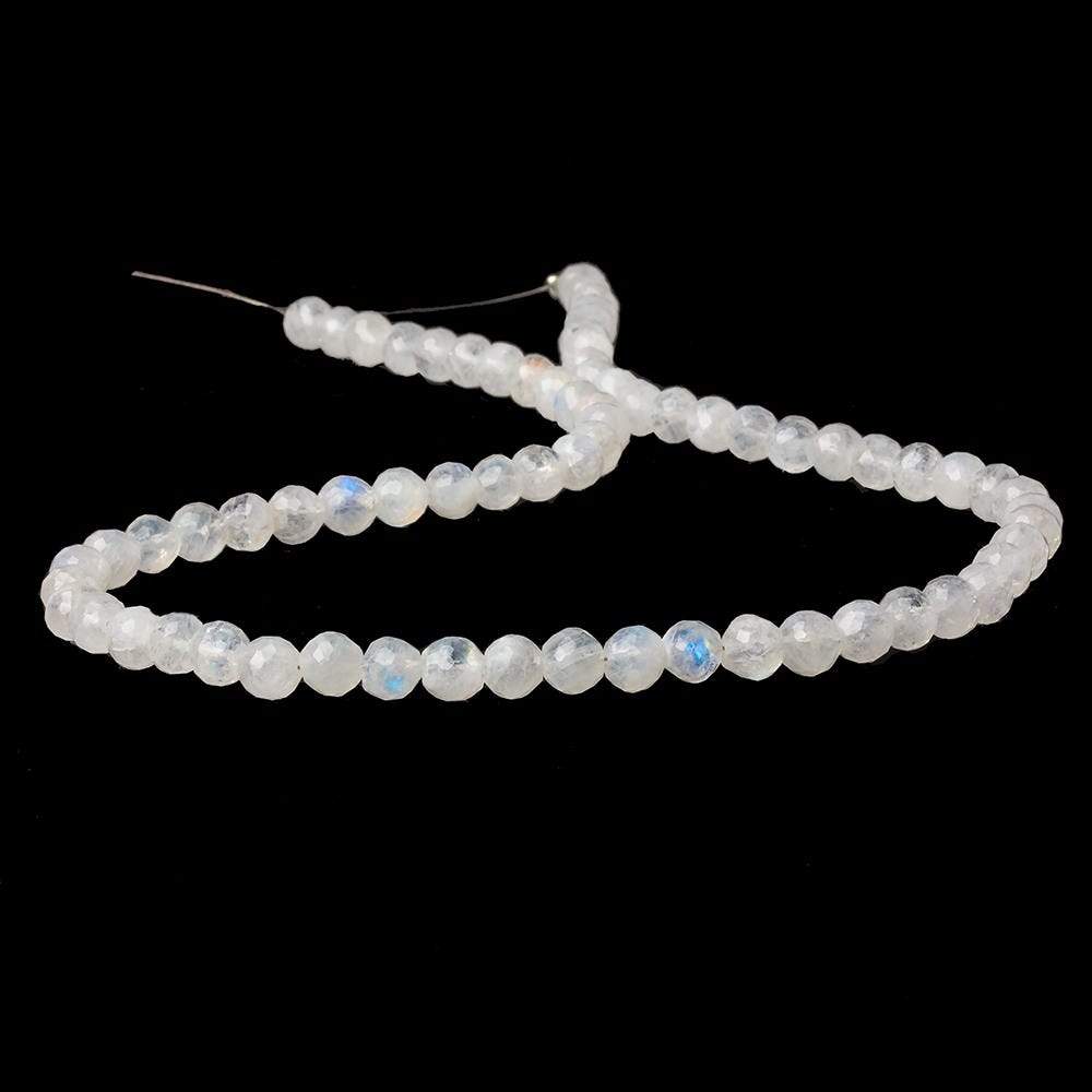 5-5.5mm Rainbow Moonstone Faceted Round Beads 13.5 inch 70 pieces