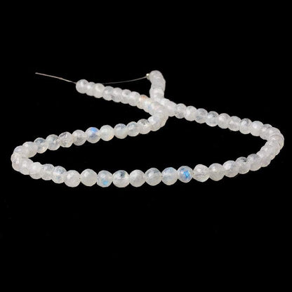 5-5.5mm Rainbow Moonstone Faceted Round Beads 13.5 inch 70 pieces