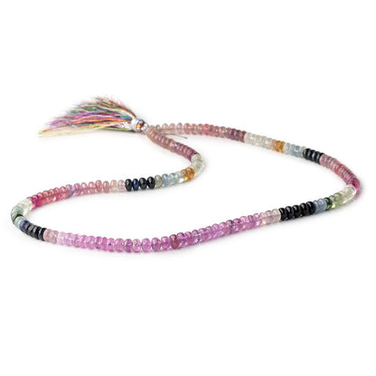 5-5.5mm Ruby & Multi Color Sapphire Plain Rondelle Beads 18 inch 164 pieces