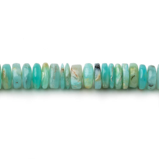 5-6.5mm Blue Peruvian Opal Plain Heshi Beads 18 inch 242 pieces AA