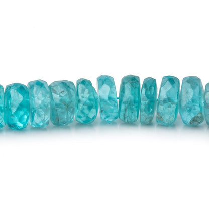 5-6.5mm Caribbean Blue Apatite Faceted Rondelle Beads 16 inch 136 pieces AA