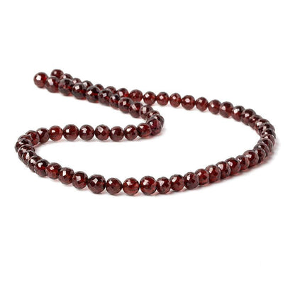 6-6.5mm Mozambique Garnet Faceted Round Beads 15.75 inch 68 pieces