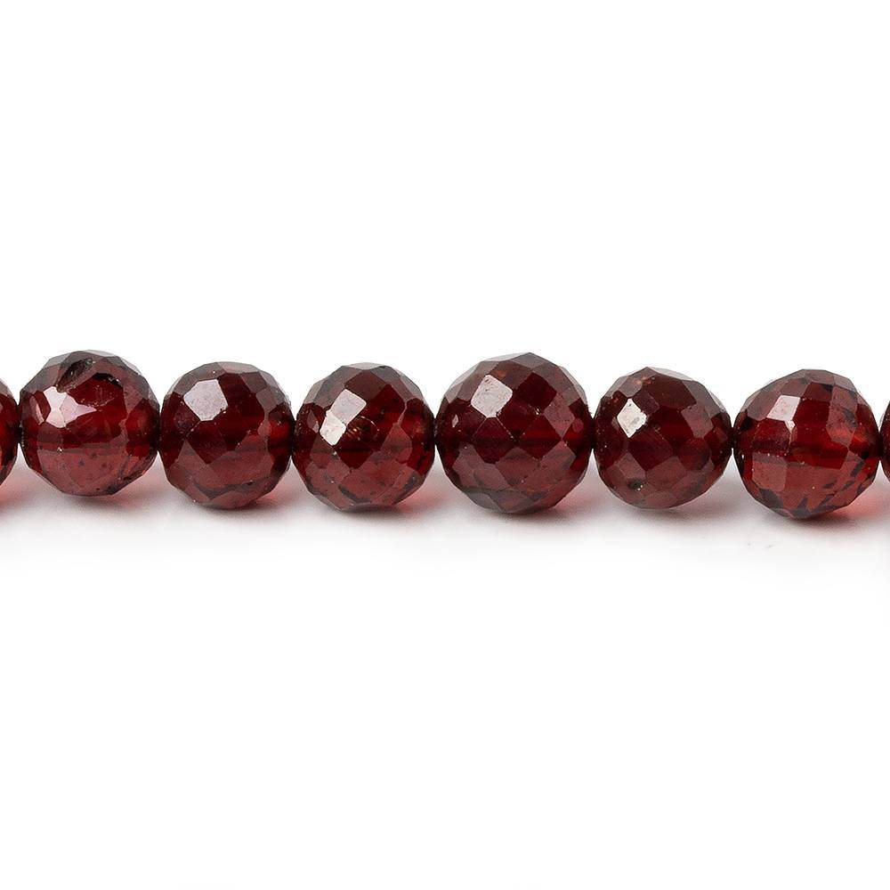 6-6.5mm Mozambique Garnet Faceted Round Beads 15.75 inch 68 pieces