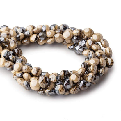 5-6.5mm Schalenblende Plain Coin Beads 8 inch 33 pieces AA rare