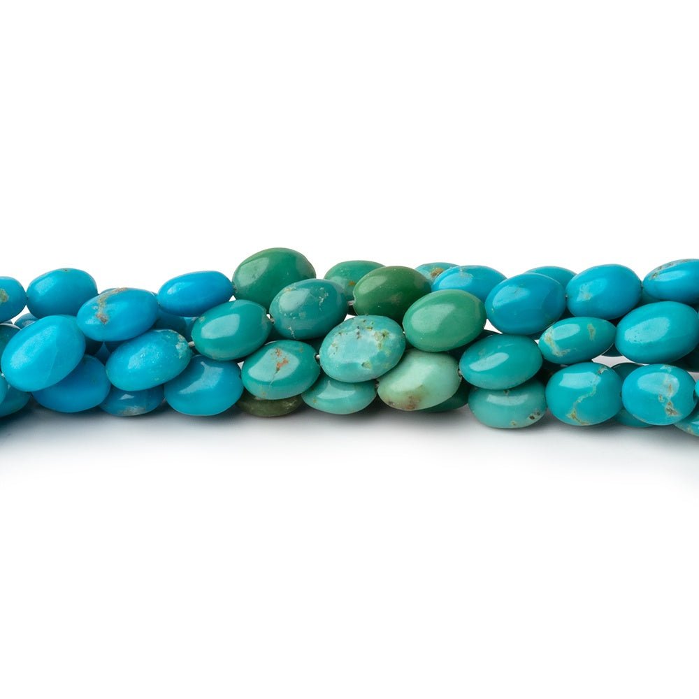 5-6.5mm Sleeping Beauty Turquoise Plain Ovals 15.5 inch 65 Beads