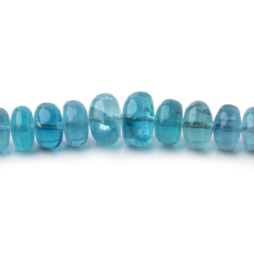 5-6.5mm Teal Fluorite Plain Rondelle Beads 18 inch 128 pieces AA