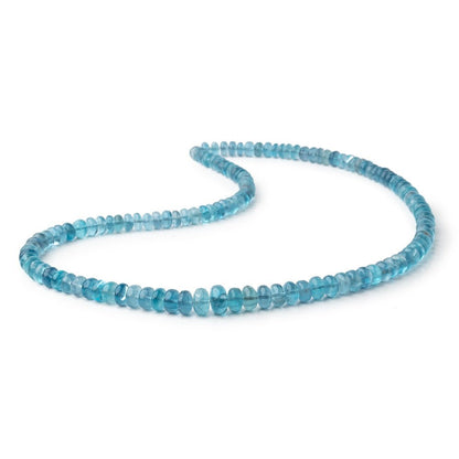 5-6.5mm Teal Fluorite Plain Rondelle Beads 18 inch 128 pieces AA