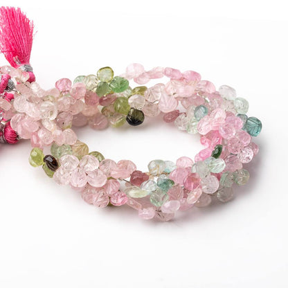 5-6mm Afghani Tourmaline Carved Heart Beads 7.5 inch 62 pieces AA