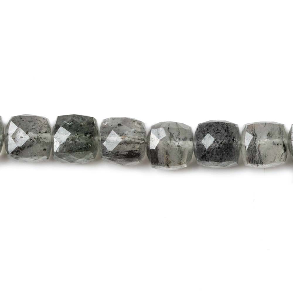 5-6mm Chlorite in Quartz faceted cubes 8 inch 37 Beads