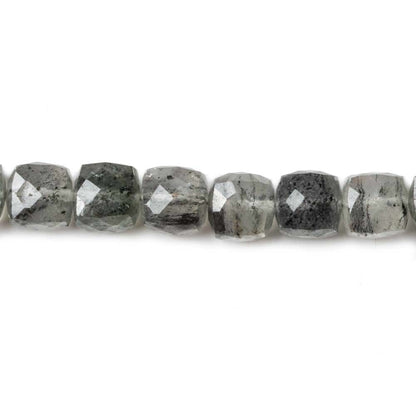 5-6mm Chlorite in Quartz faceted cubes 8 inch 37 Beads