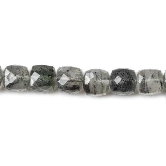 5-6mm Chlorite in Quartz faceted cubes 8 inch 37 Beads