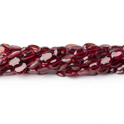 5-6mm Garnet Bevel Faceted Oval Beads 13.5 inch 53 pieces
