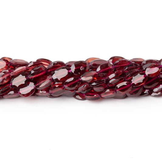 5-6mm Garnet Bevel Faceted Oval Beads 13.5 inch 53 pieces