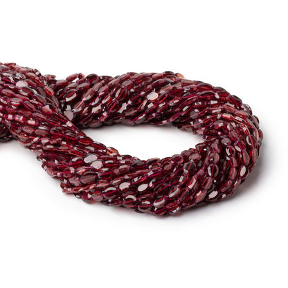 5-6mm Garnet Bevel Faceted Oval Beads 13.5 inch 53 pieces