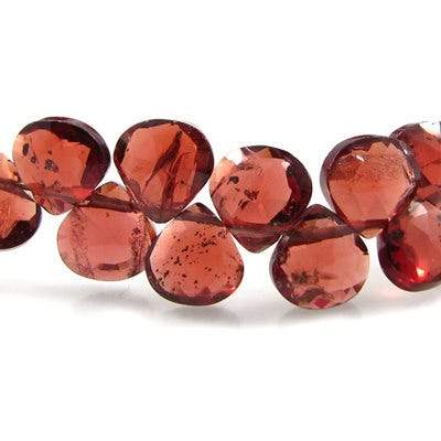 5-6mm Garnet Heart Briolette 8 inch 63 pieces