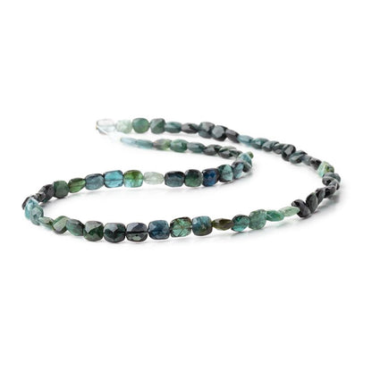 5-6mm Indicolite & Green Tourmaline Faceted Cushion 16 inch 58 Beads